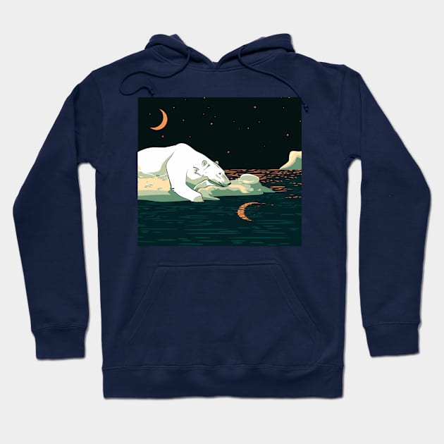 Polar Bear and the Moon Hoodie by lents